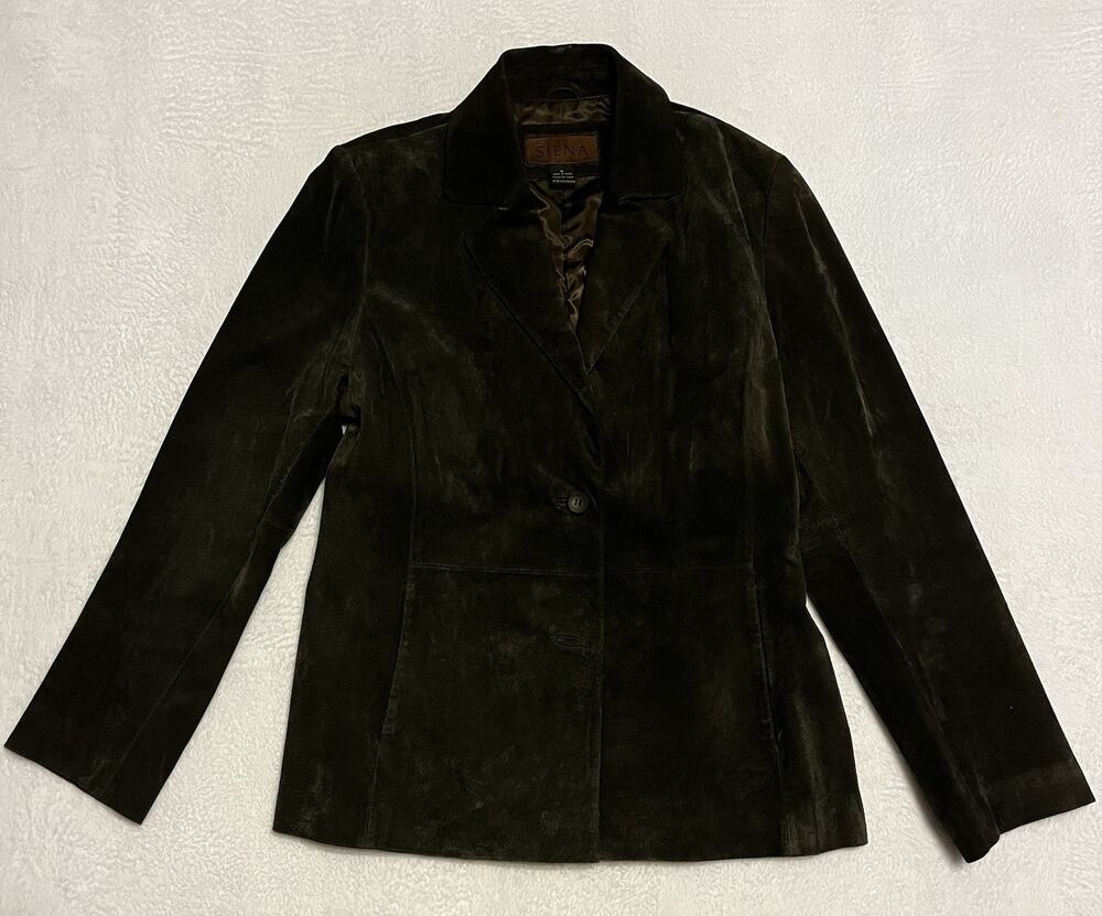 VTG Siena Suede Leather Jacket Women’s 14 Black Western Classic Retro